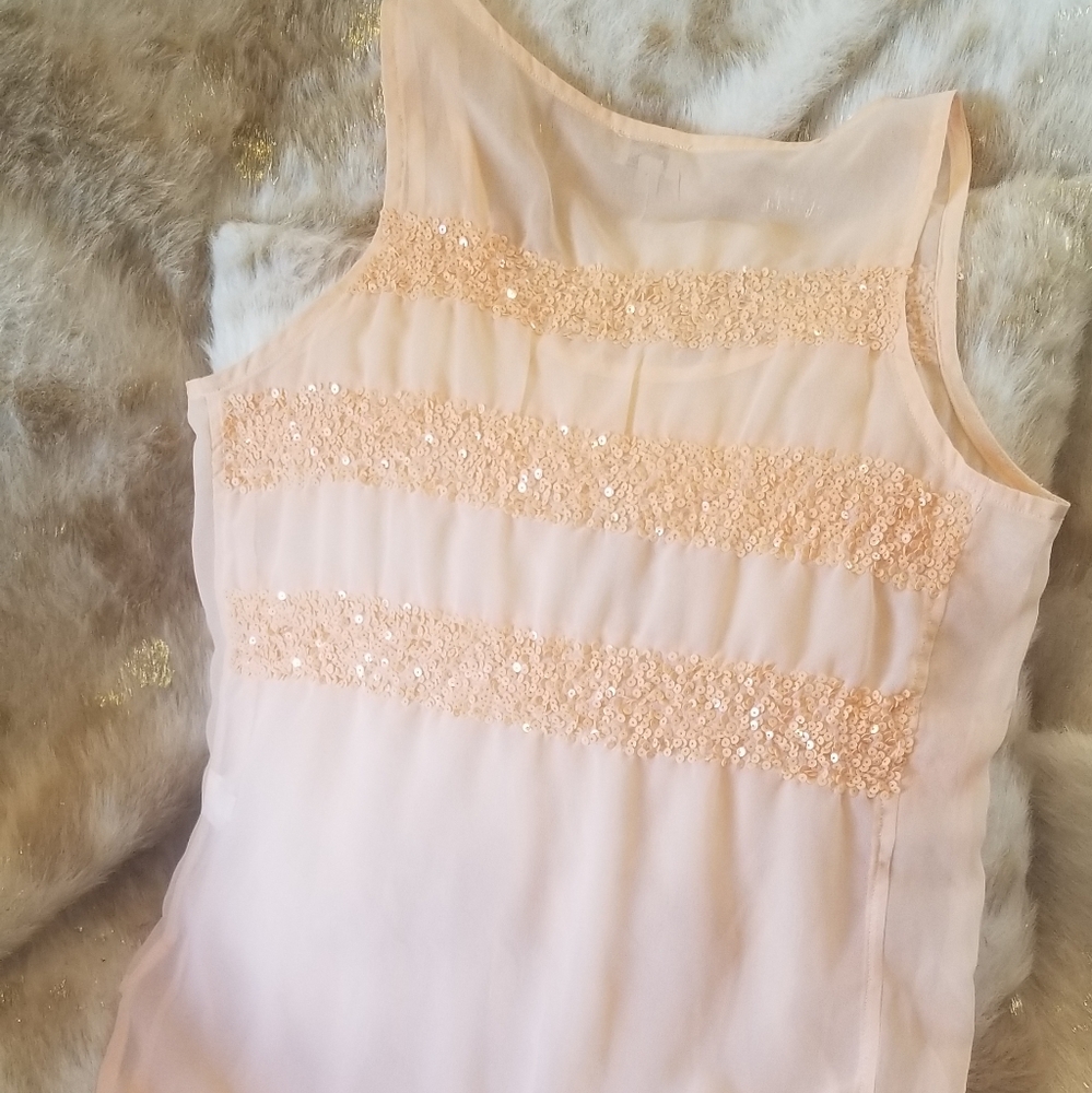 Peach Shear Sequined Top - Picture 4 of 5